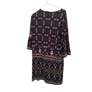 London Times Navy and Gold Long Sleeve Dress